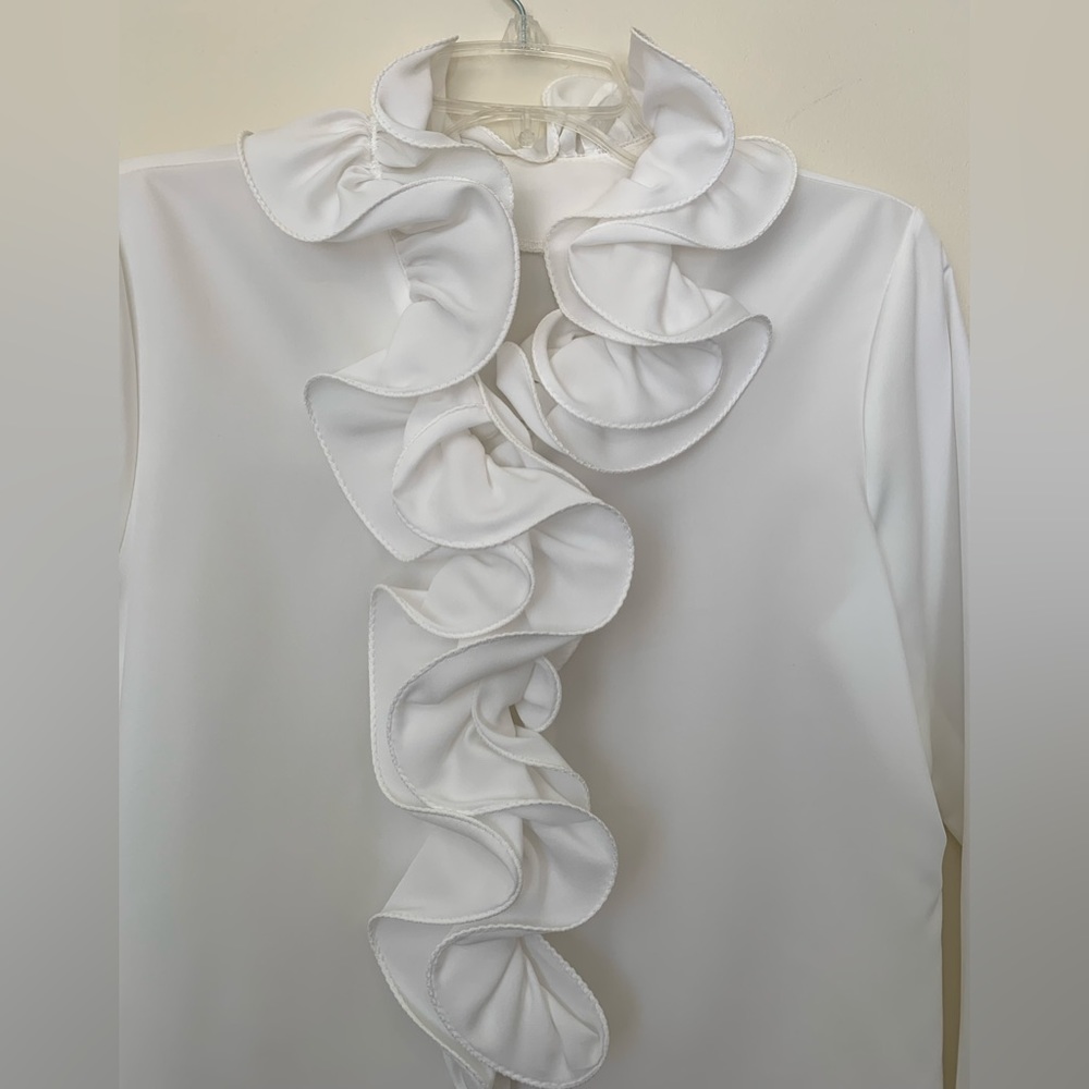 80’s Vintage Ruffle Blouse - Picture 2 of 6